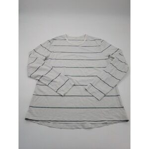 Lululemon LS‎ Shirt Five Year Basic Tee Fundamental Men XL White Striped
